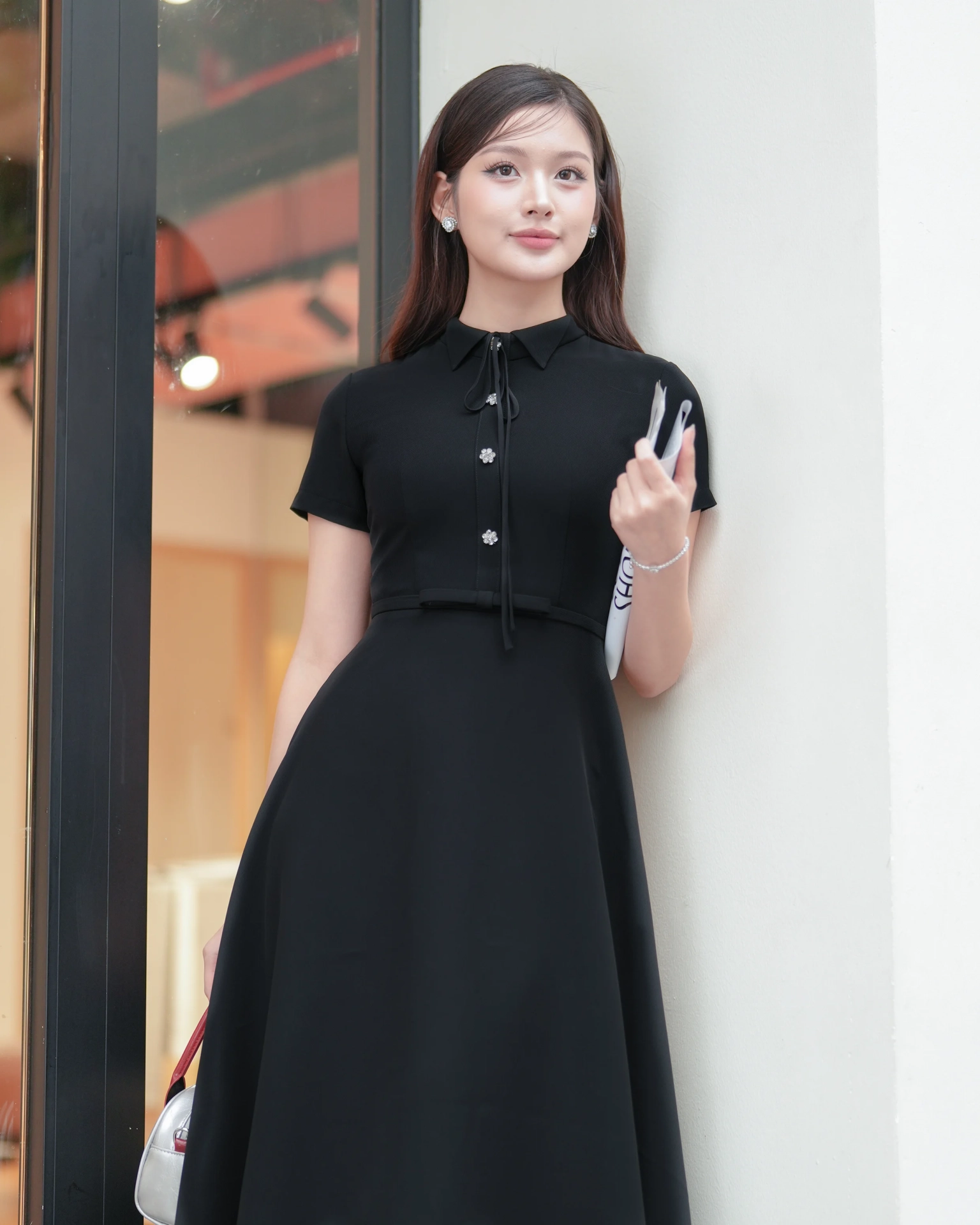 Black Midi Dress C0823B-1 (1)