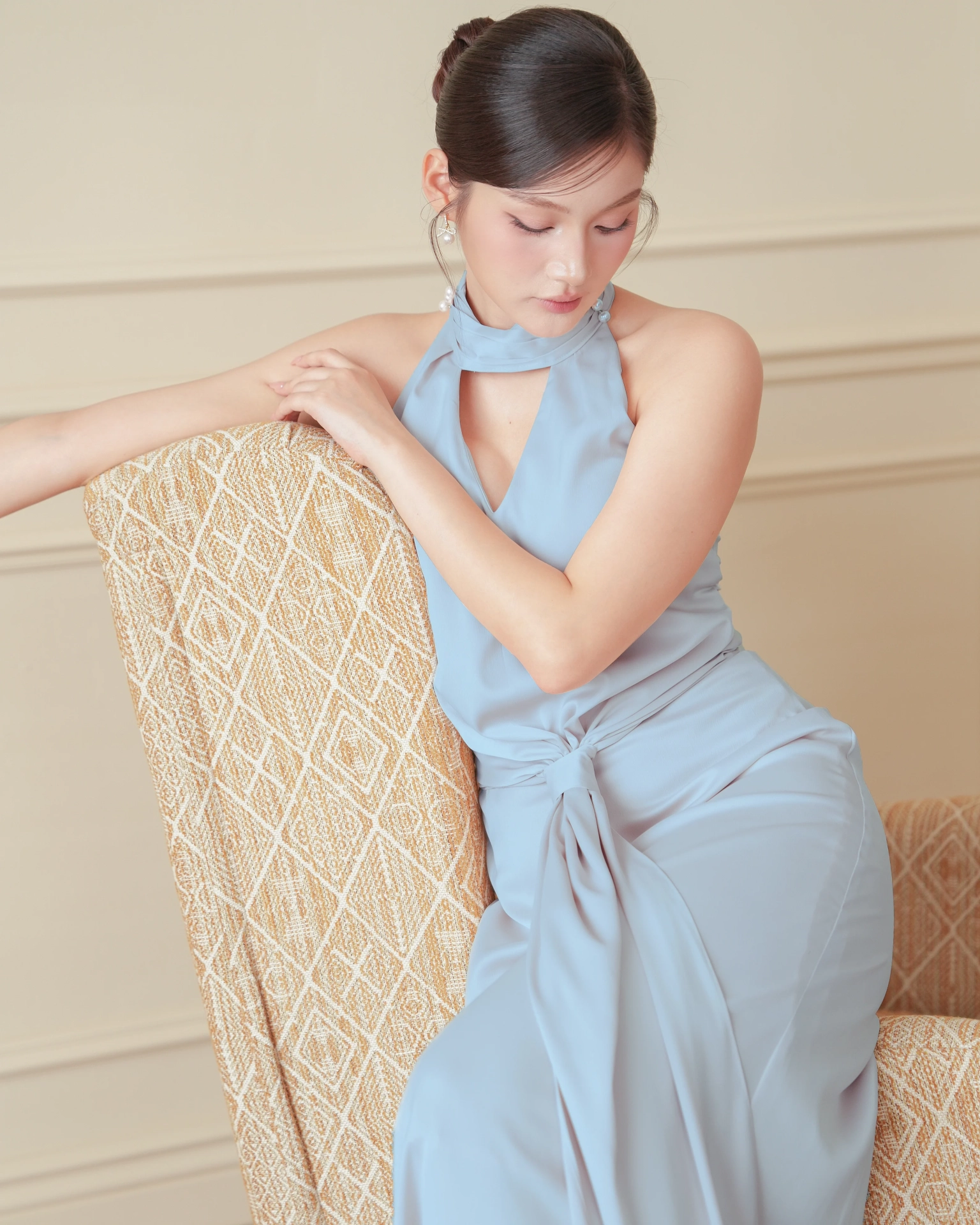 Blue Cleo Tie-Waist Dress C102509 (3)