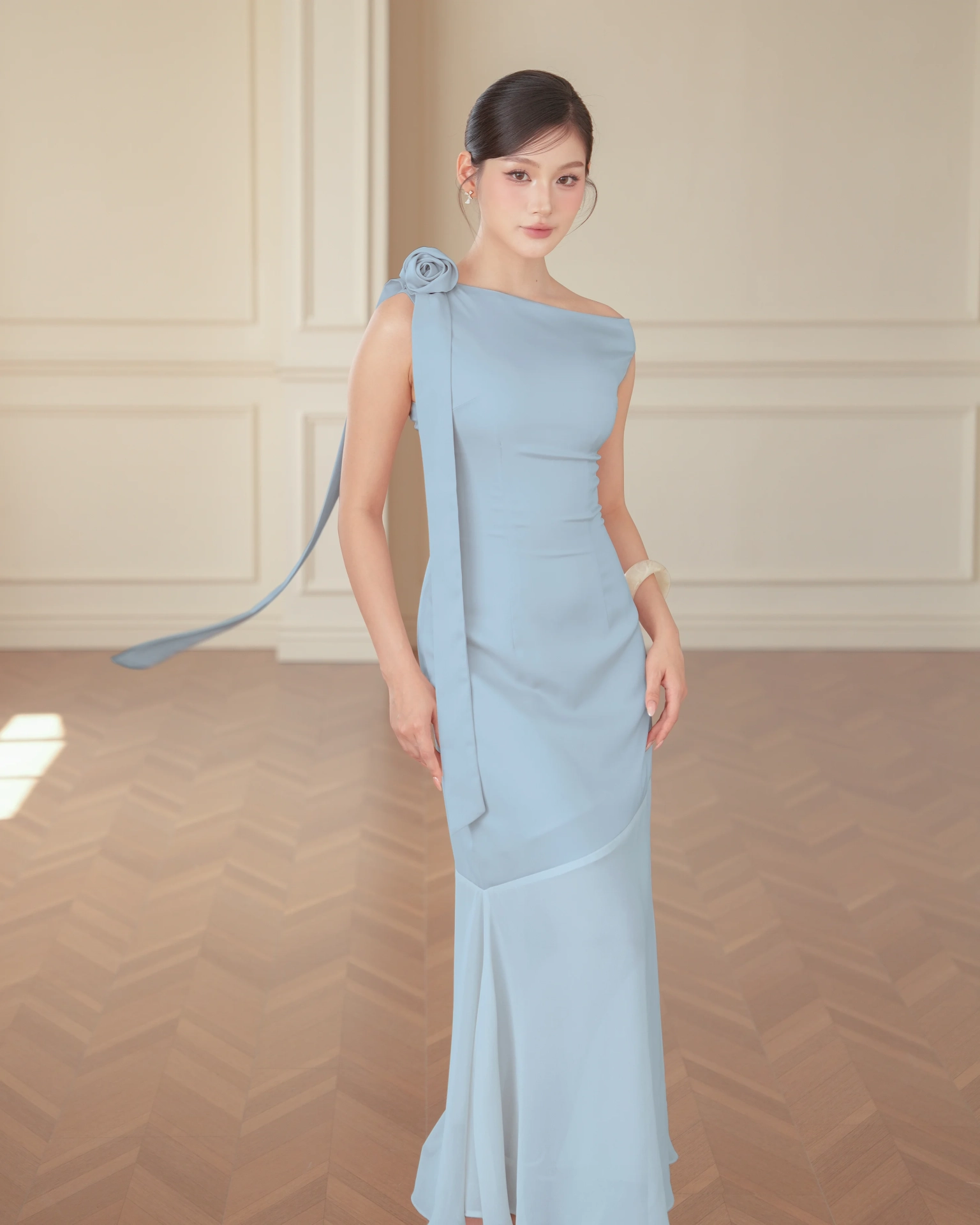 Blue Iris Asymmetric Dress C102512 (3)