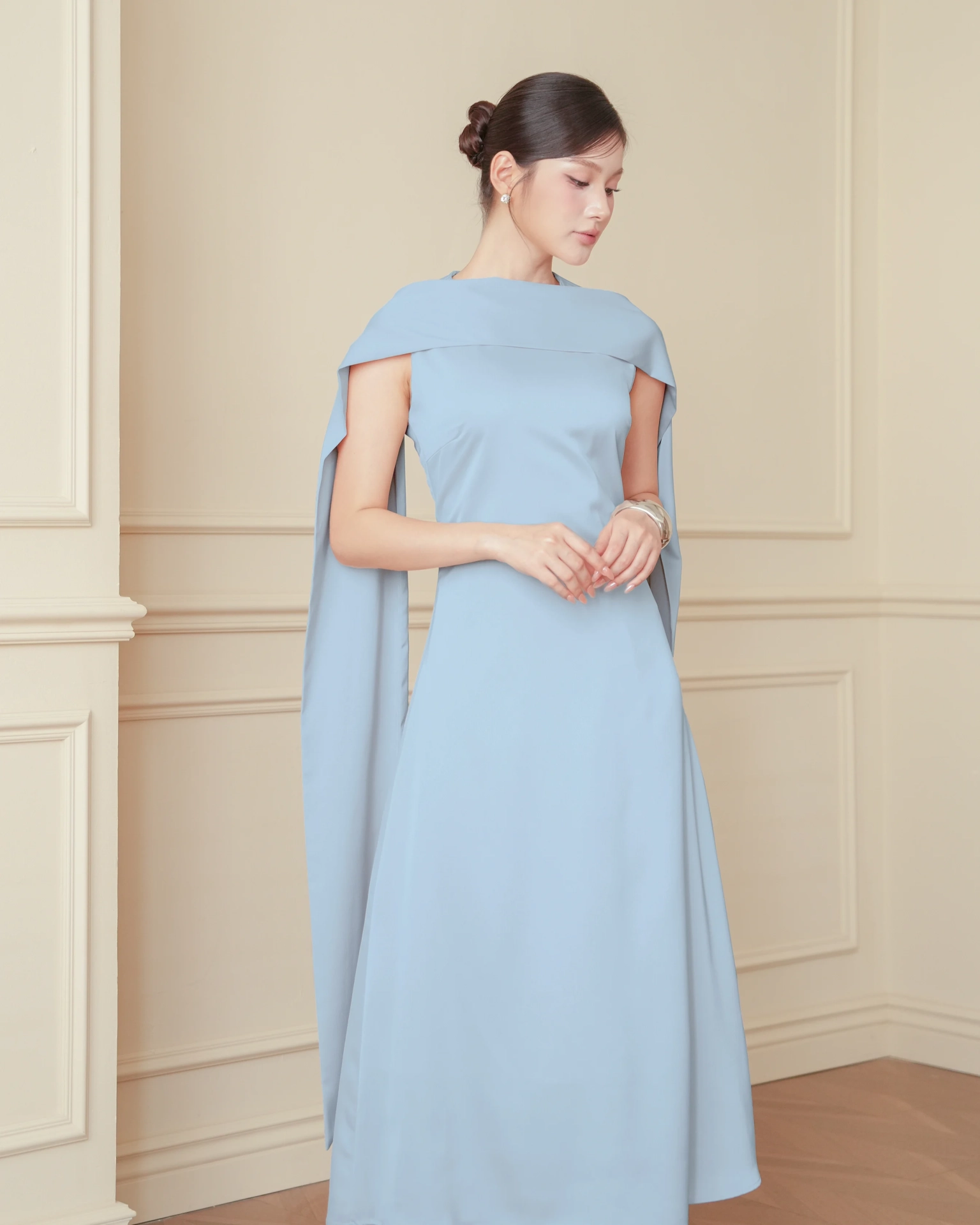 Blue Mira Modest Scarf Dress C102505 (2)