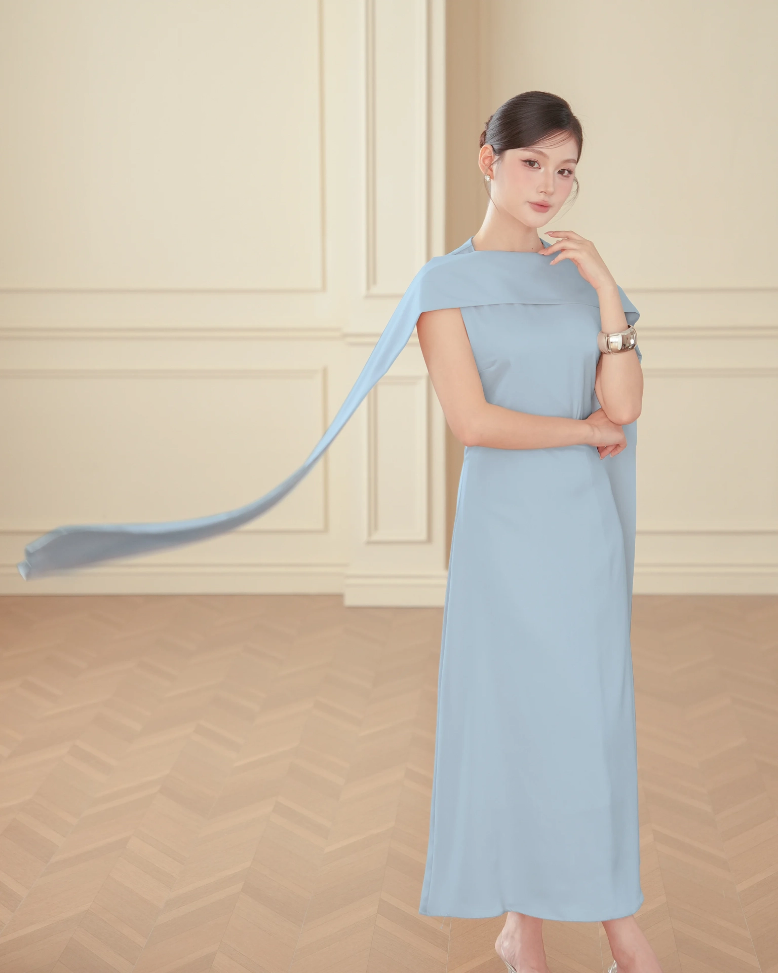 Blue Mira Modest Scarf Dress C102505 (5)