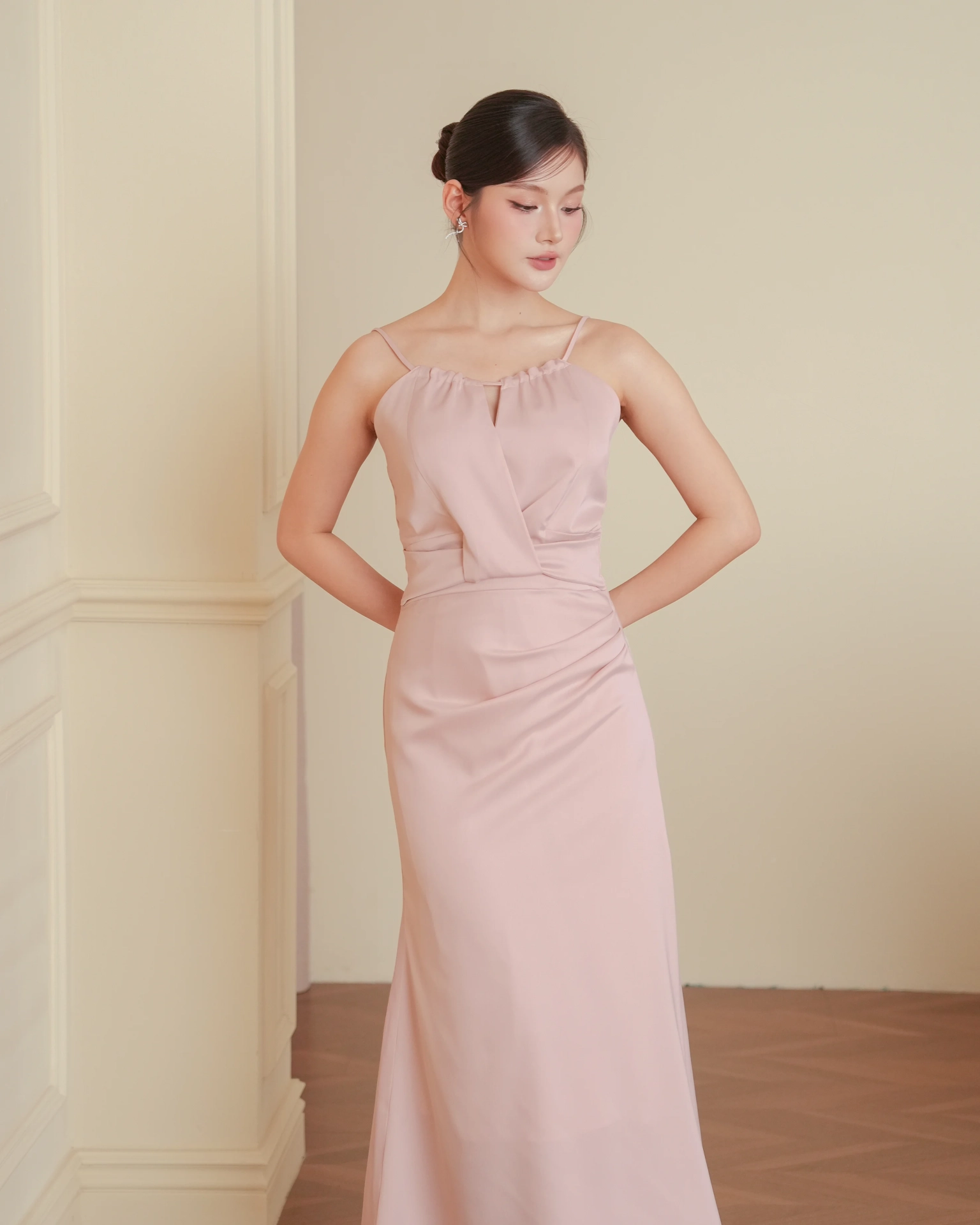 Pink Clara Cami Draped Maxi Dress C102503 (2)