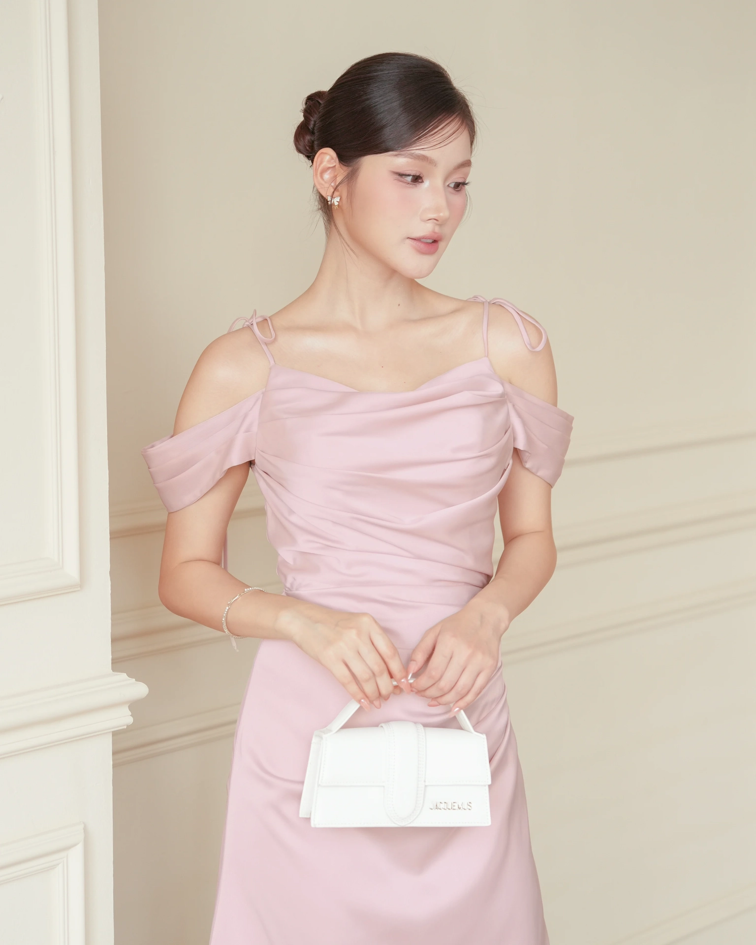 Pink Mina Draped Off-Shoulder Dres C102516 (1)