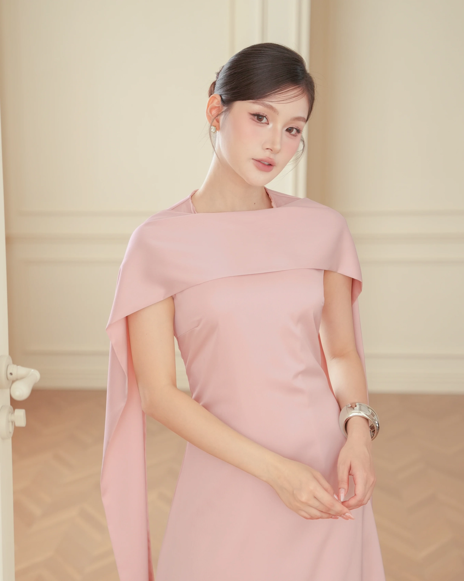 ชุดราตรี ชุดเดรสออกงาน ชมพู | Mira Modest Scarf Dress