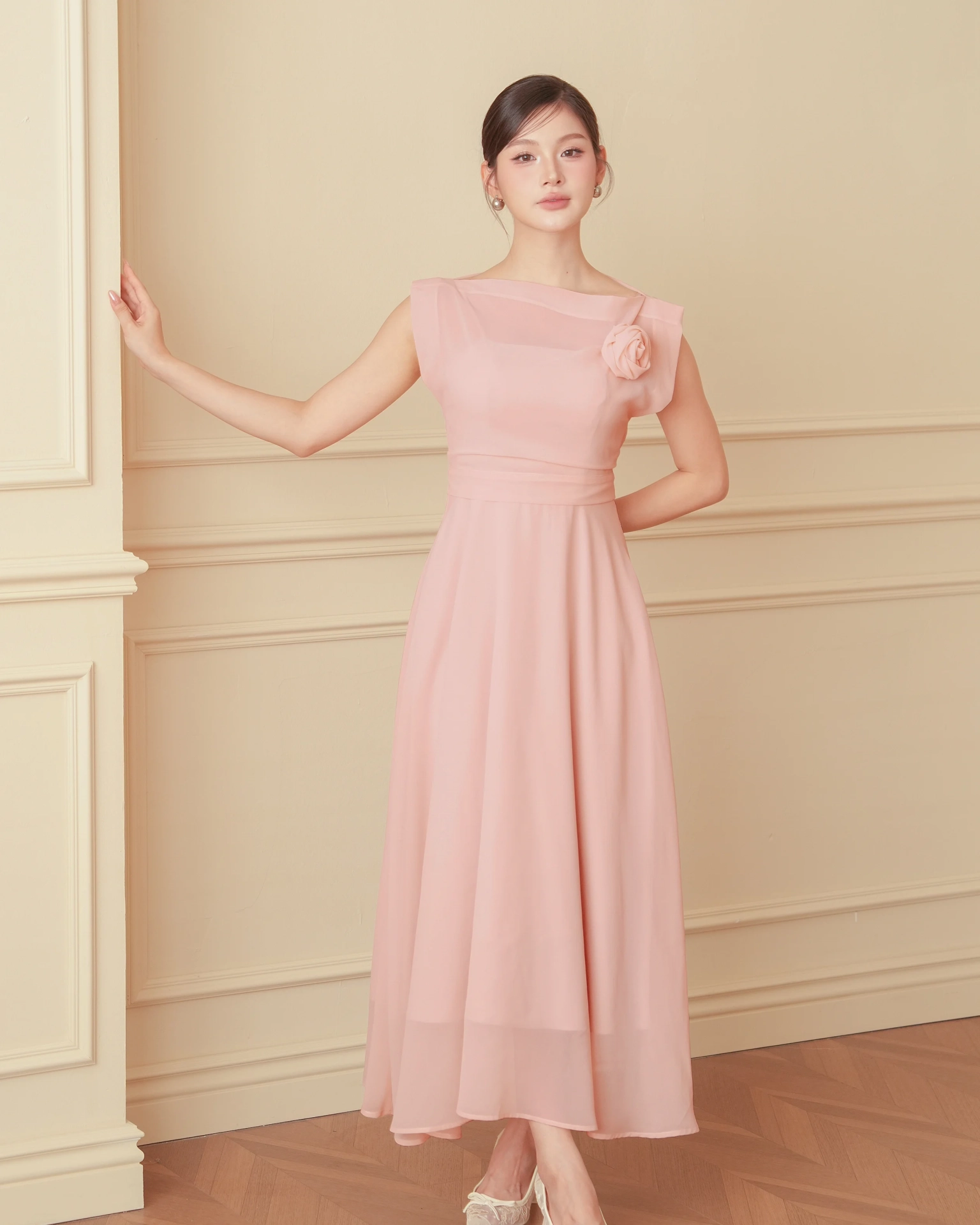 semi formal dresses fashion nova Joi Dusty Pink One Shoulder Dress main image 1
