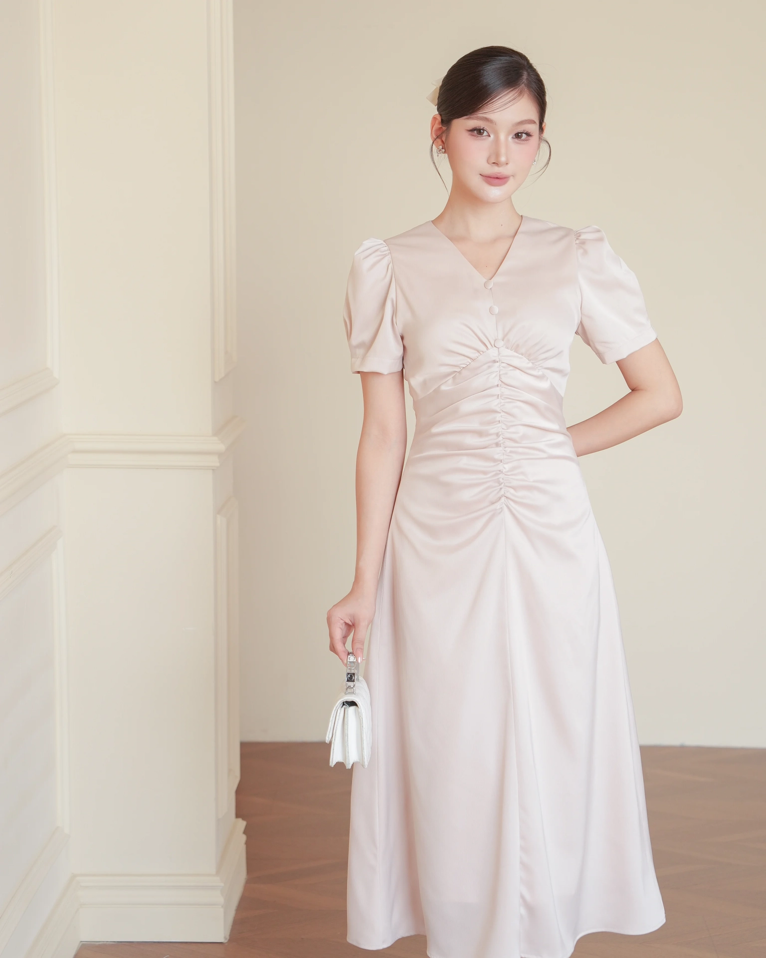White Airi Ruched Front C102515 ( (1)