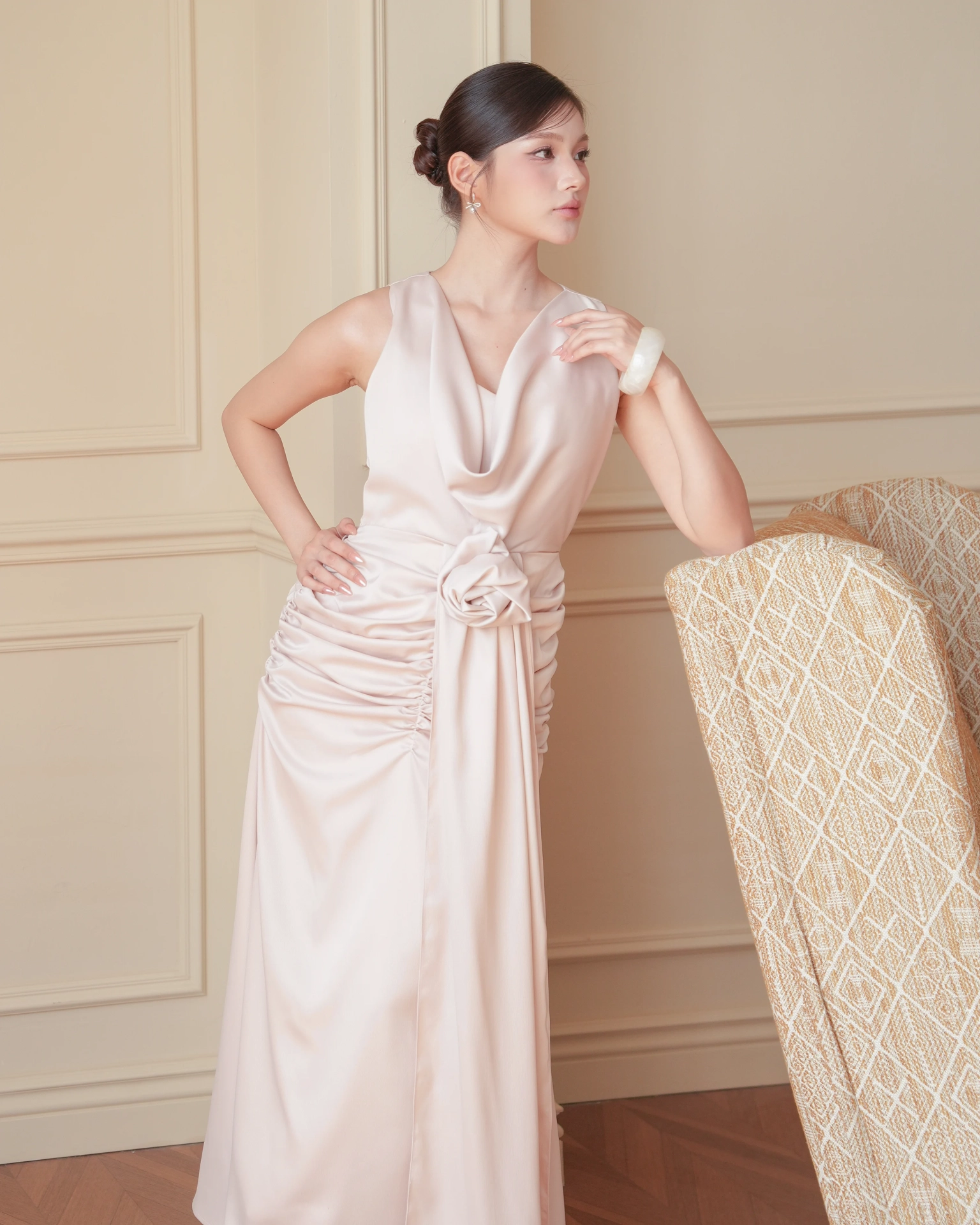 White Viola Cowl-neck Dress C102510 (6)