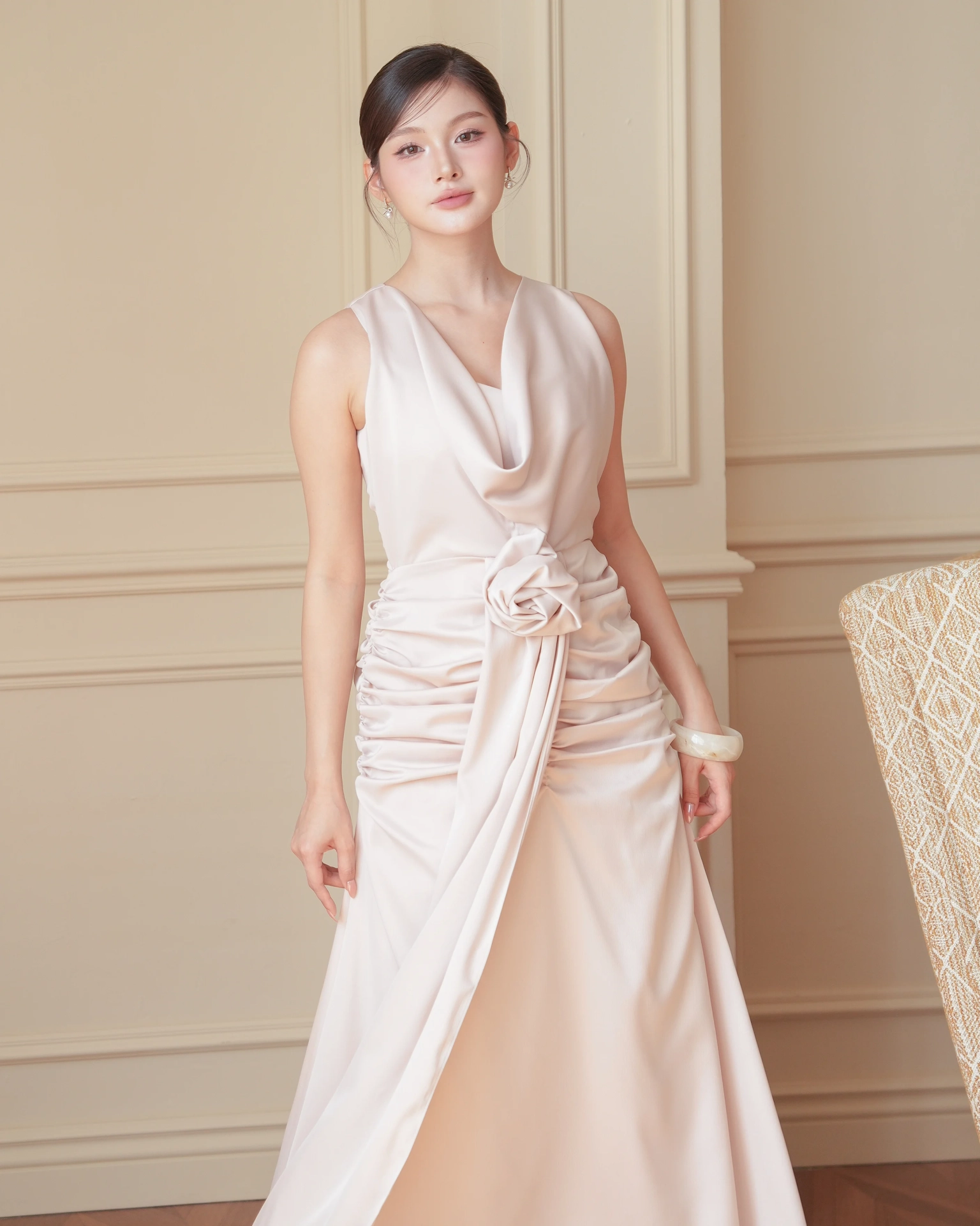 White Viola Cowl-neck Dress C102510 (7)