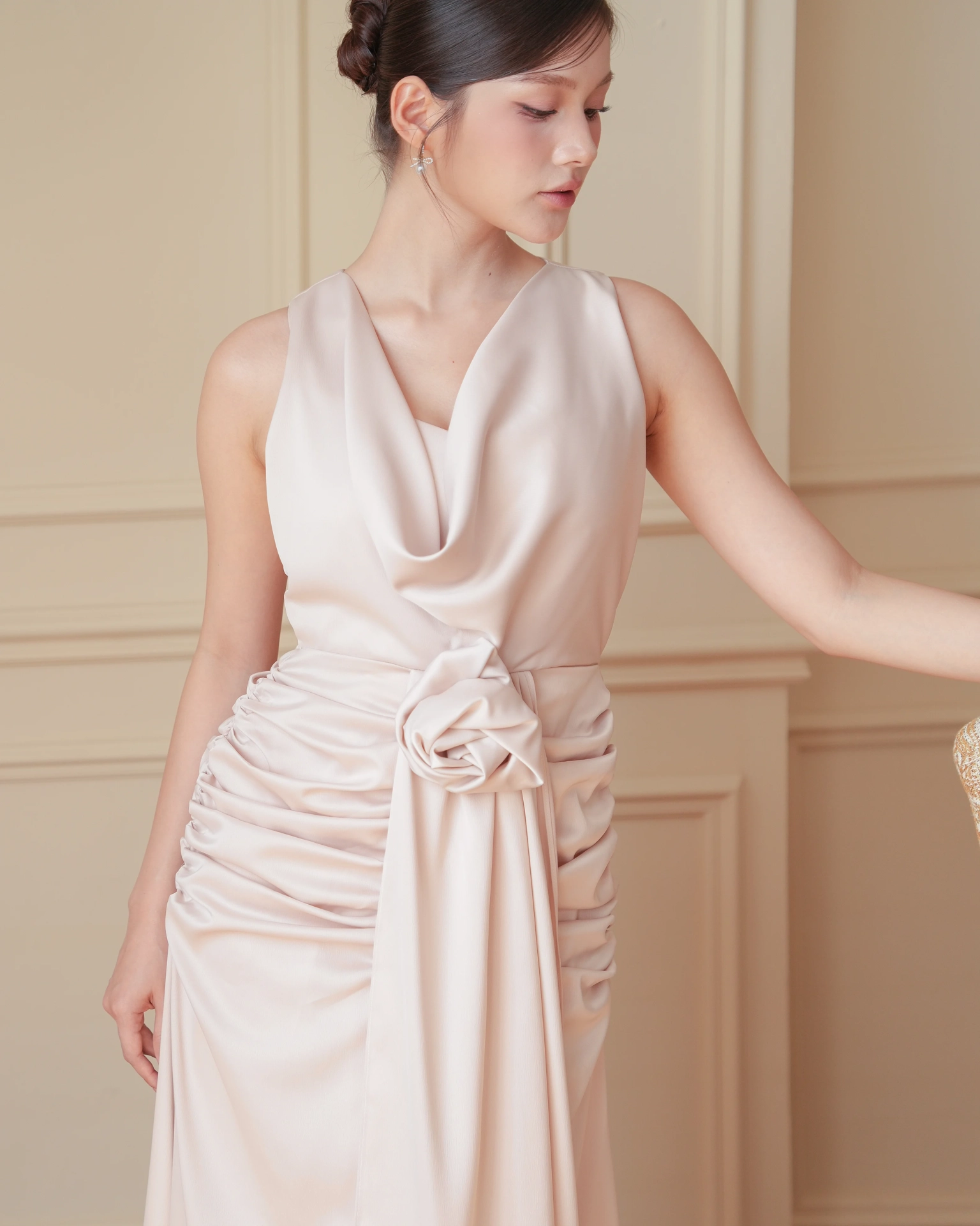 White Viola Cowl-neck Dress C102510 (8)
