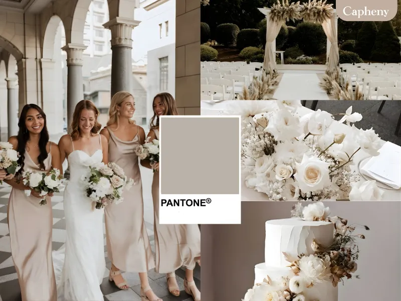 1.ธีมงานแต่งเอิร์ธโทน สีน้ำตาลอ่อน (Light Brown) หรือสีทราย (Sand)