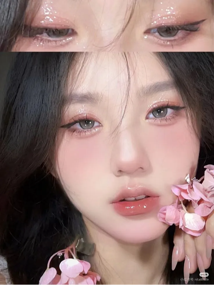 การแต่งตาโทนสีชมพู ลุคโต่วอิน แต่งหน้าสไตล์สาวจีน การแต่งหน้า ลุคโต่วอิน แต่งหน้าสไตล์สาวจีน โต่วอิน เมคอัพ Douyin Makeup