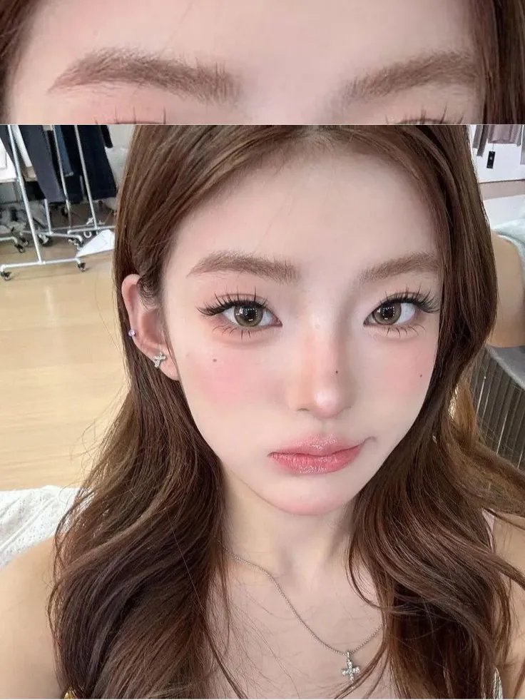 คิ้วสีอ่อน ฟุ้งธรรมชาติลุคโต่วอิน แต่งหน้าสไตล์สาวจีน การแต่งหน้า ลุคโต่วอิน แต่งหน้าสไตล์สาวจีน โต่วอิน เมคอัพ Douyin Makeup