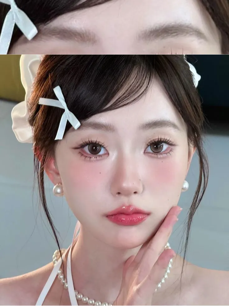 คิ้วสีอ่อน ฟุ้งธรรมชาติลุคโต่วอิน แต่งหน้าสไตล์สาวจีน การแต่งหน้า ลุคโต่วอิน แต่งหน้าสไตล์สาวจีน โต่วอิน เมคอัพ Douyin Makeup