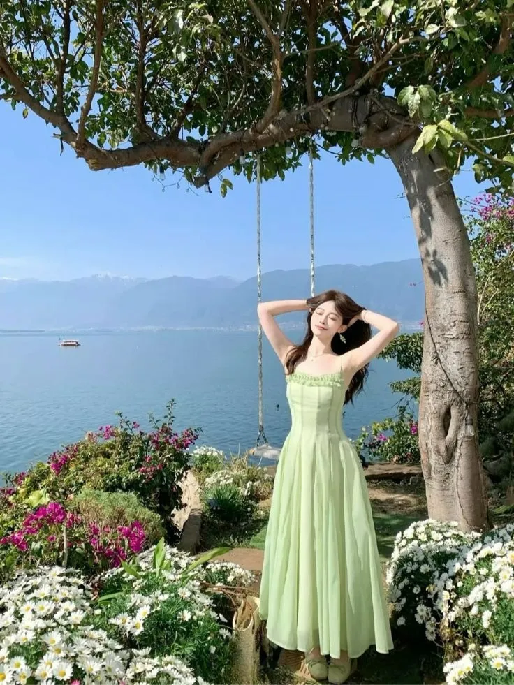ไอเดีย ชุดไปงานแต่งริมทะเล สายเดี่ยวสีเขียวอ่อน ไอเดีย ชุดไปงานแต่งริมทะเล สายเดี่ยวสีเขียวอ่อน